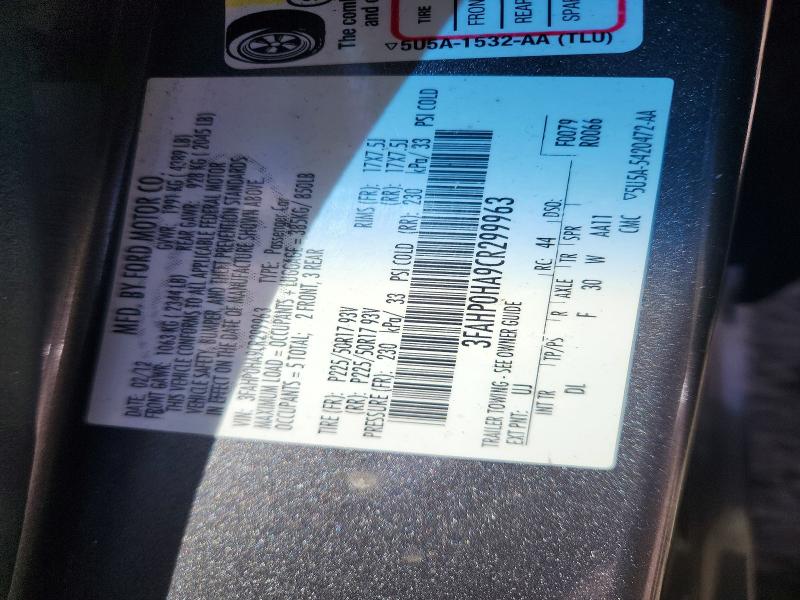 Продажа на аукционе авто 2012 Ford Fusion, vin: 3FAHP0HA9CR299963, номер лота: 70488336