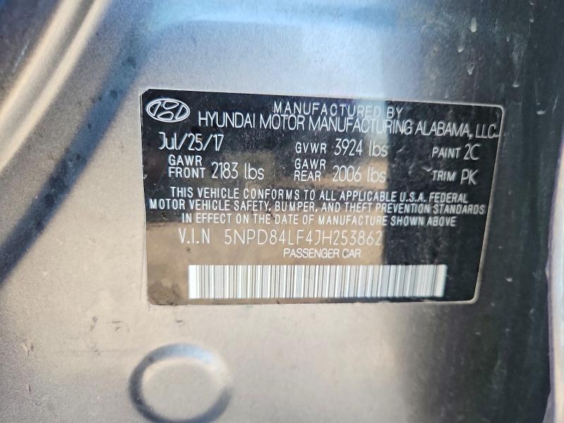 67528296 :رقم المزاد ، 5NPD84LF4JH253862 vin ، 2018 Hyundai Elantra مزاد بيع
