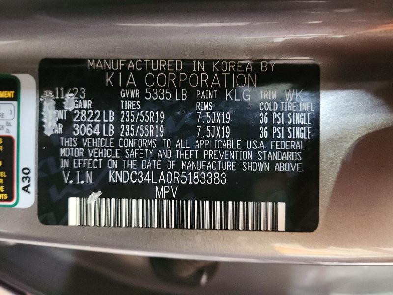 Продаж на аукціоні авто 2024 Kia Ev6, vin: KNDC34LA0R5183383, номер лоту: 68880566