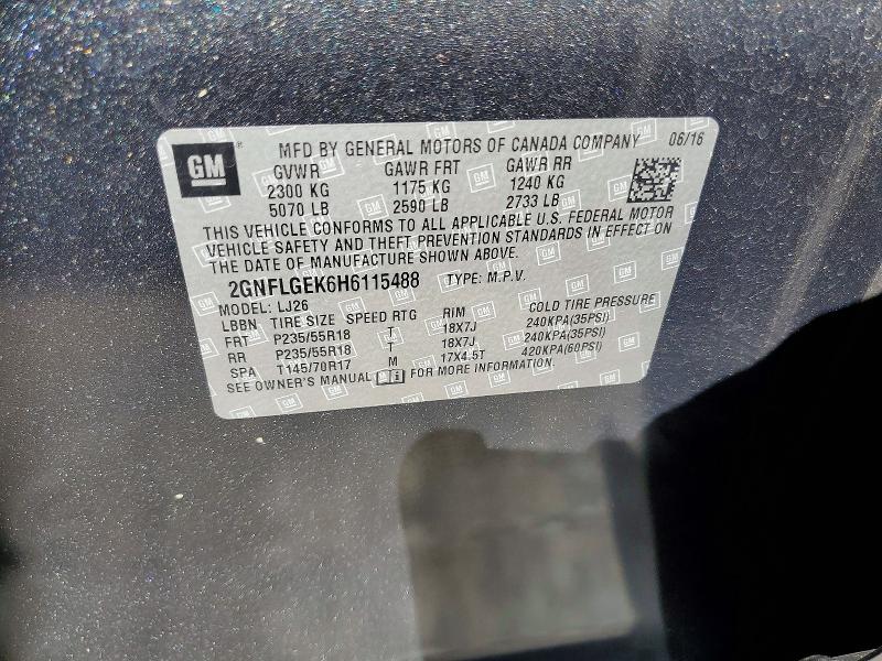 Aukcja sprzedaży 2017 Chevrolet Equinox, vin: 2GNFLGEK6H6115488, numer aukcji: 68670376