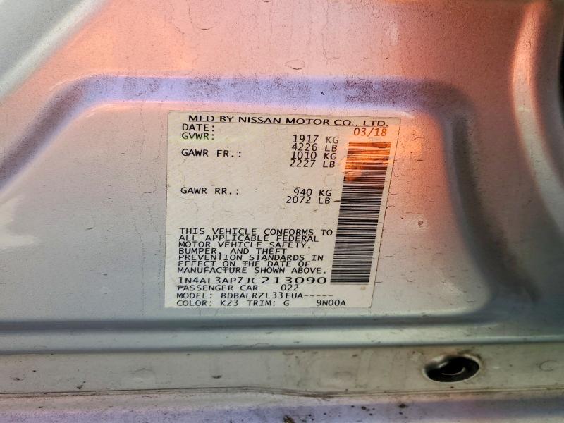 69948636 :رقم المزاد ، 1N4AL3AP7JC213090 vin ، 2018 Nissan Altima مزاد بيع