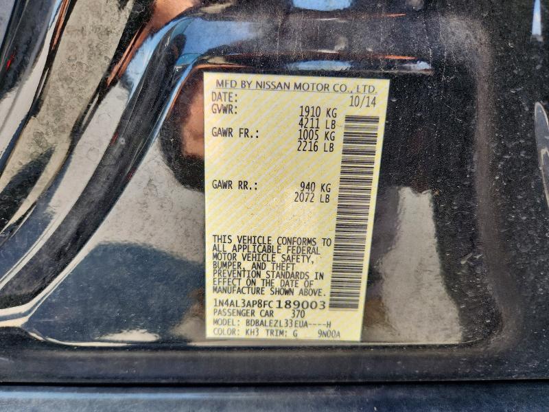 69409376 :رقم المزاد ، 1N4AL3AP8FC189003 vin ، 2015 Nissan Altima مزاد بيع