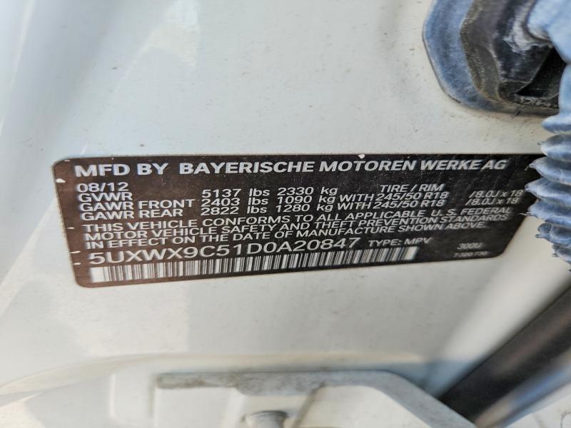 Aukcja sprzedaży 2013 Bmw X3, vin: 5UXWX9C51D0A20847, numer aukcji: 70077616