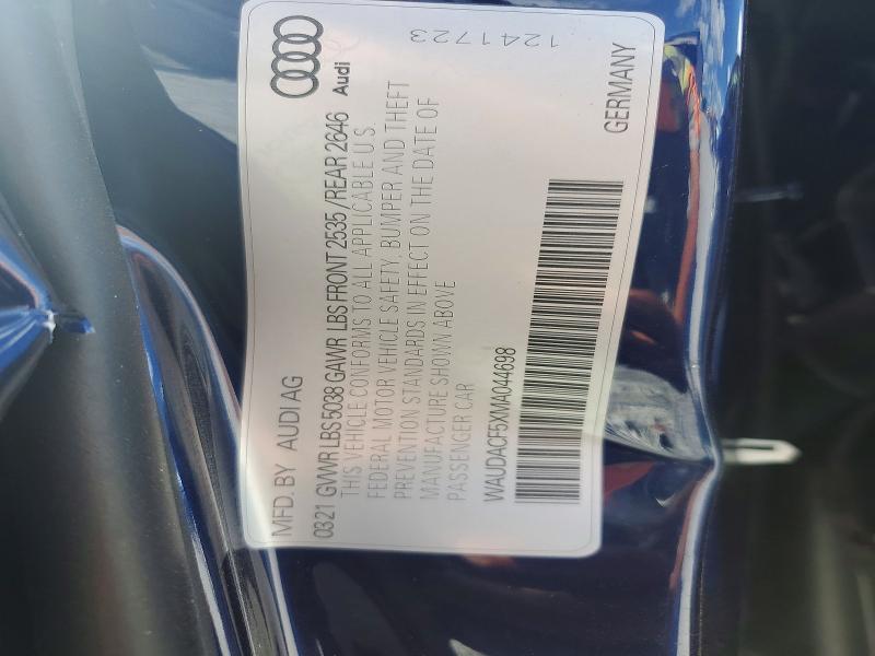 2021 Audi A5 მანქანა იყიდება აუქციონზე, vin: WAUDACF5XMA044698, აუქციონის ნომერი: 69498676