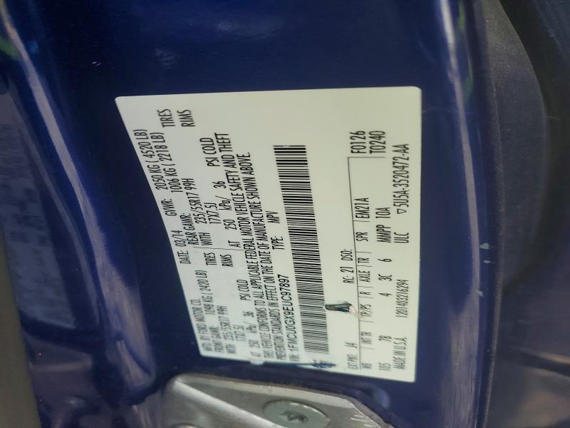 2014 Ford Escape მანქანა იყიდება აუქციონზე, vin: 1FMCU0GX9EUC97897, აუქციონის ნომერი: 70018086