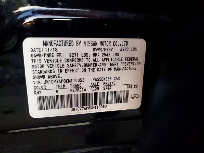 Продаж на аукціоні авто 2019 Infiniti Q50, vin: JN1CV7AP8KM110053, номер лоту: 68150136