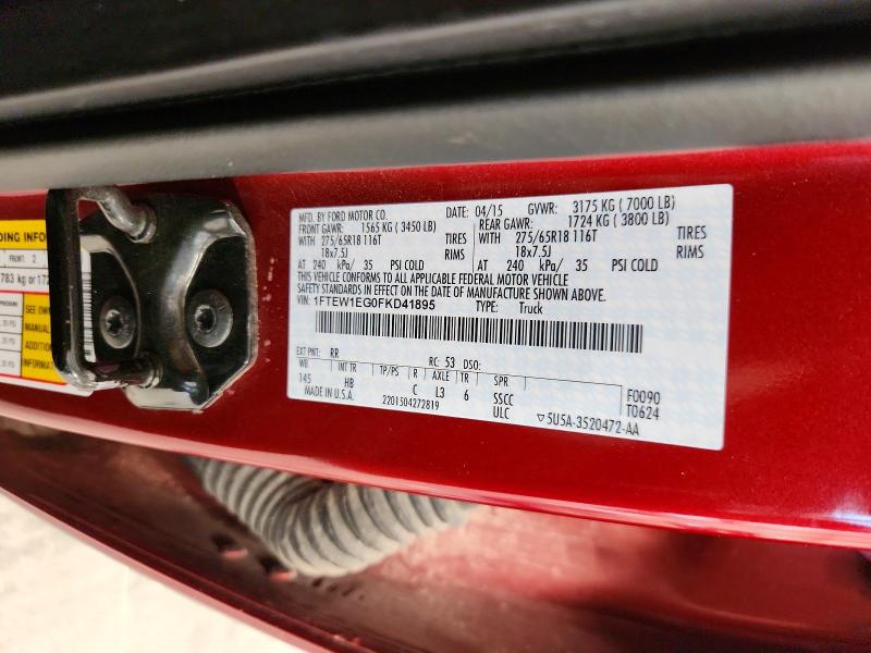 Продаж на аукціоні авто 2015 Ford F150, vin: 1FTEW1EG0FKD41895, номер лоту: 68024706