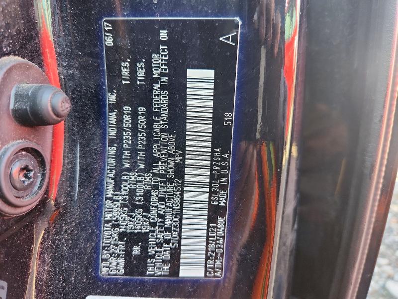 67805666 :رقم المزاد ، 5TDXZ3DC1HS864512 vin ، 2017 Toyota Sienna مزاد بيع