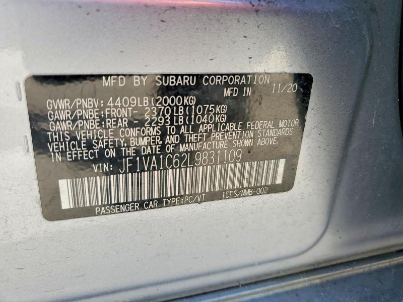 Aukcja sprzedaży 2020 Subaru Wrx, vin: JF1VA1C62L9831109, numer aukcji: 69669506