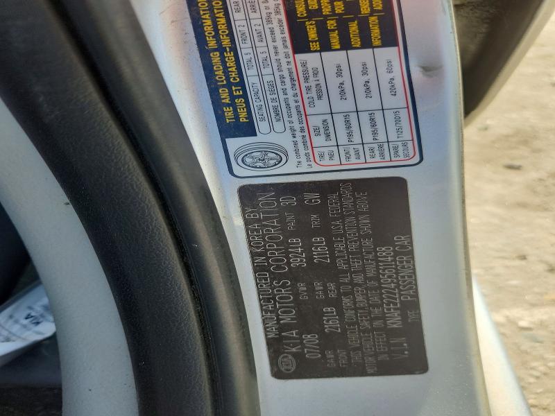 Auction sale of the 2009 Kia Spectra, vin: KNAFE222495611488, lot number: 67583956