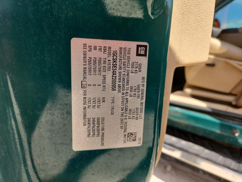 2010 Chevrolet Silverado მანქანა იყიდება აუქციონზე, vin: 1GCSKSE34AZ200958, აუქციონის ნომერი: 69162346