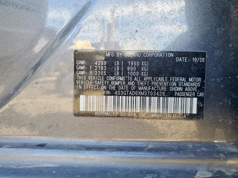 Aukcja sprzedaży 2021 Subaru Impreza, vin: 4S3GTAD6XM3703426, numer aukcji: 68332186