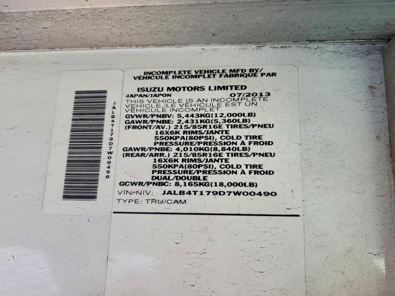 Продажа на аукционе авто 2013 Isuzu Npr Hd, vin: JALB4T179D7W00490, номер лота: 68038896