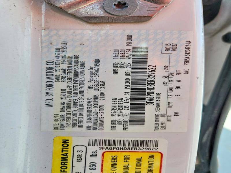 Aukcja sprzedaży 2014 Ford Fusion, vin: 3FA6P0HD8ER329622, numer aukcji: 69219976