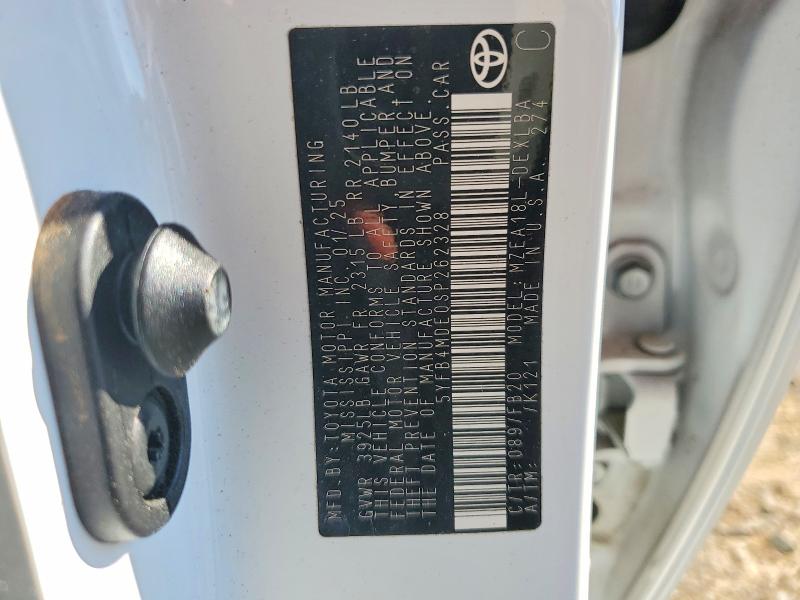 67857536 :رقم المزاد ، 5YFB4MDE0SP262328 vin ، 2025 Toyota Corolla مزاد بيع