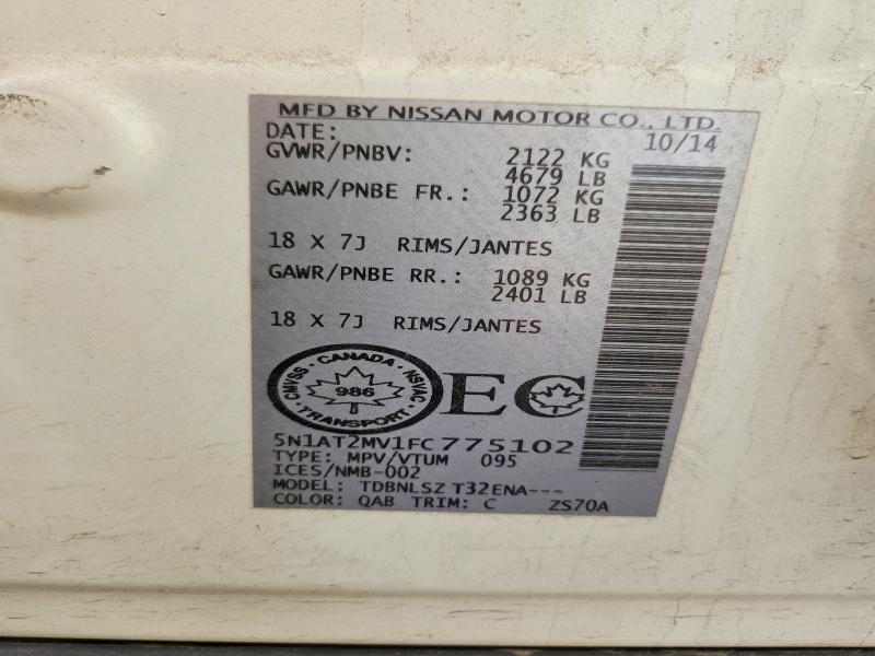 Aukcja sprzedaży 2015 Nissan Rogue, vin: 5N1AT2MV1FC775102, numer aukcji: 68083526