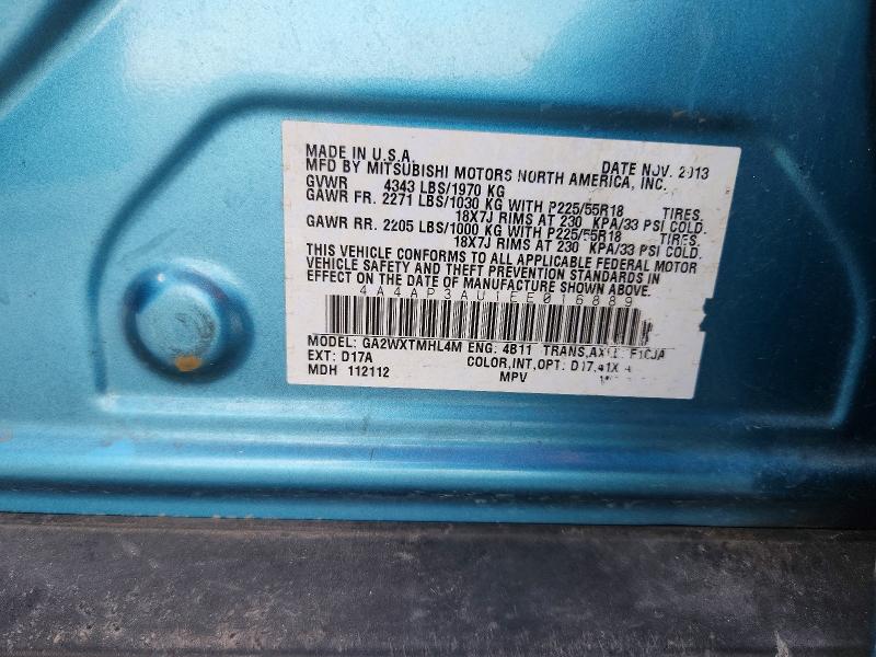 67450916 :رقم المزاد ، 4A4AP3AU1EE016889 vin ، 2014 Mitsubishi Outlander Sport مزاد بيع