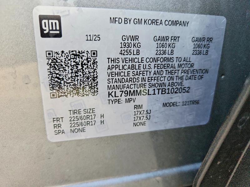 Продаж на аукціоні авто 2026 Chevrolet Trailblazer, vin: KL79MMSL1TB102052, номер лоту: 67974096