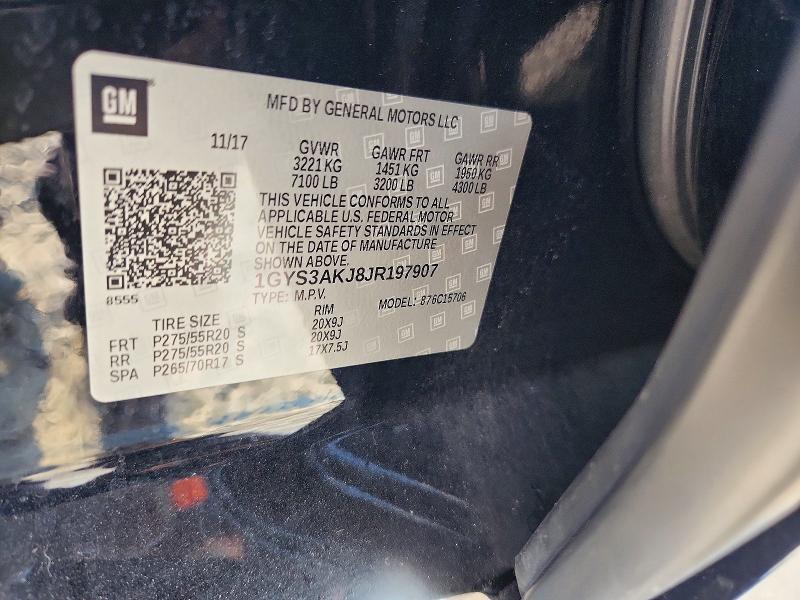 Aukcja sprzedaży 2018 Cadillac Escalade, vin: 1GYS3AKJ8JR197907, numer aukcji: 68236786