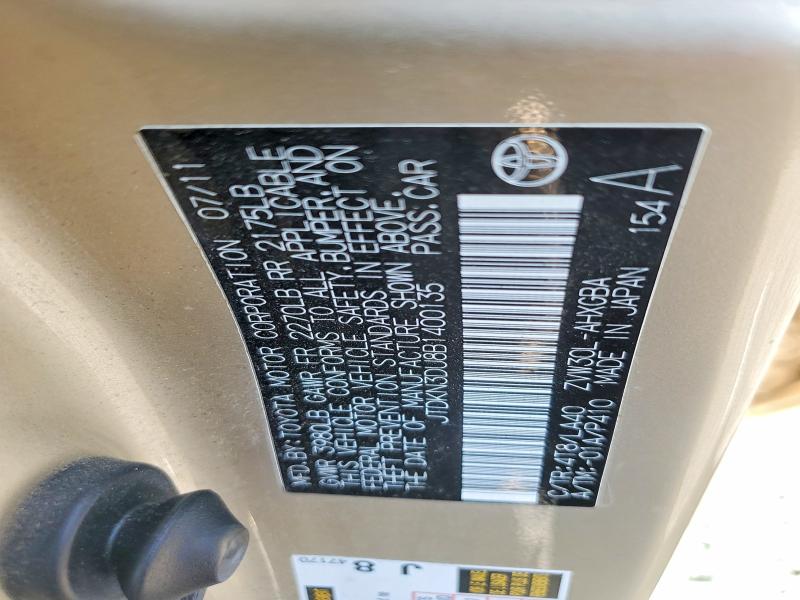 2011 Toyota Prius მანქანა იყიდება აუქციონზე, vin: JTDKN3DU8B1400135, აუქციონის ნომერი: 67283486