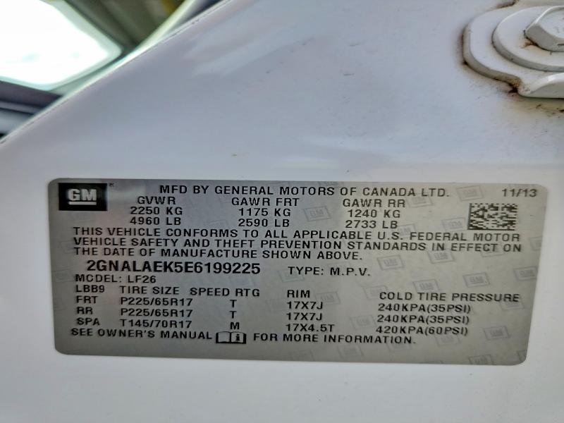 69093786 :رقم المزاد ، 2GNALAEK5E6199225 vin ، 2014 Chevrolet Equinox مزاد بيع