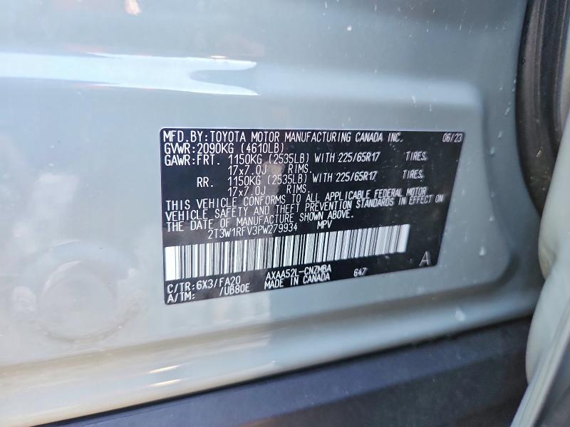 68057186 :رقم المزاد ، 2T3W1RFV3PW279934 vin ، 2023 Toyota Rav4 مزاد بيع