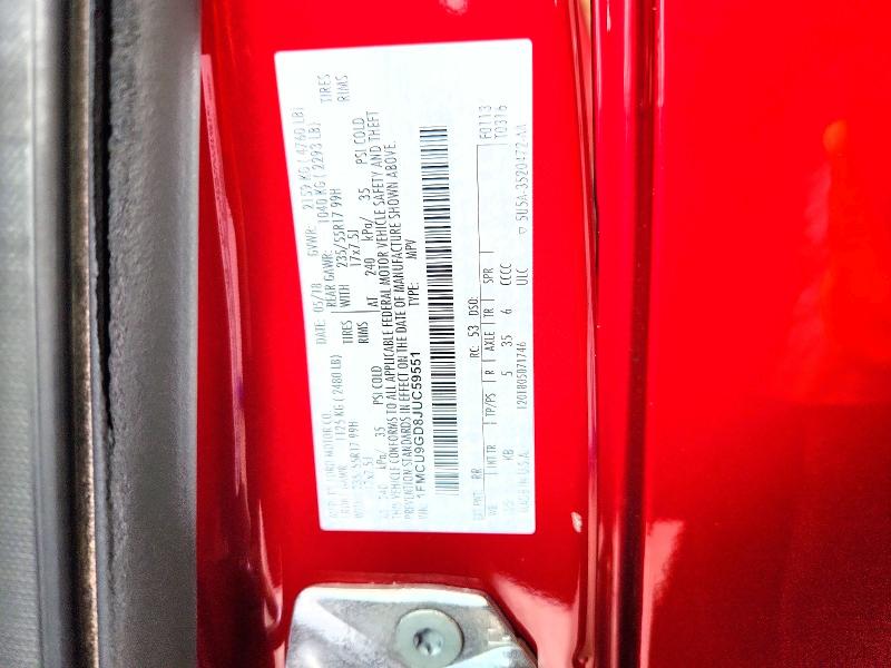 Aukcja sprzedaży 2018 Ford Escape, vin: 1FMCU9GD8JUC59551, numer aukcji: 70127146