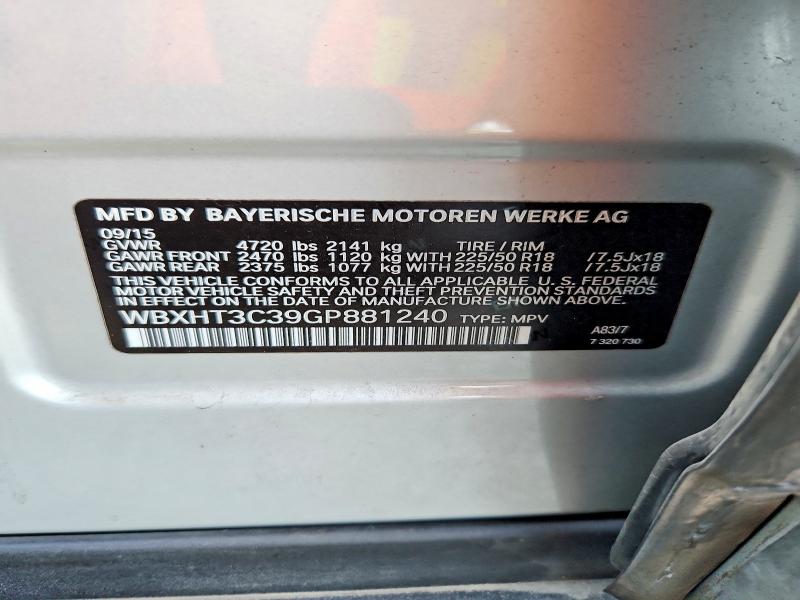 66862576 :رقم المزاد ، WBXHT3C39GP881240 vin ، 2016 Bmw X1 مزاد بيع