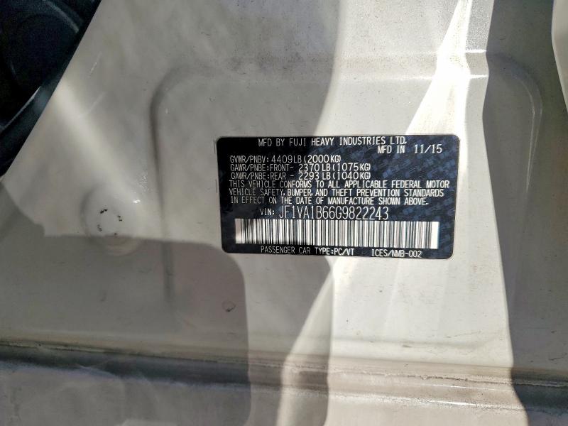 Продаж на аукціоні авто 2016 Subaru Wrx, vin: JF1VA1B66G9822243, номер лоту: 67173746