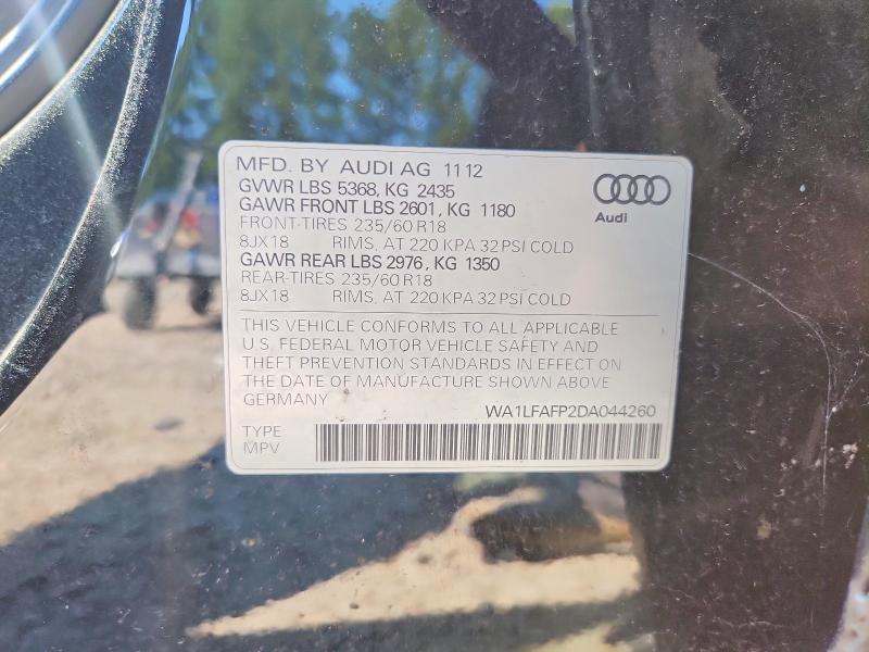 67473806 :رقم المزاد ، WA1LFAFP2DA044260 vin ، 2013 Audi Q5 مزاد بيع