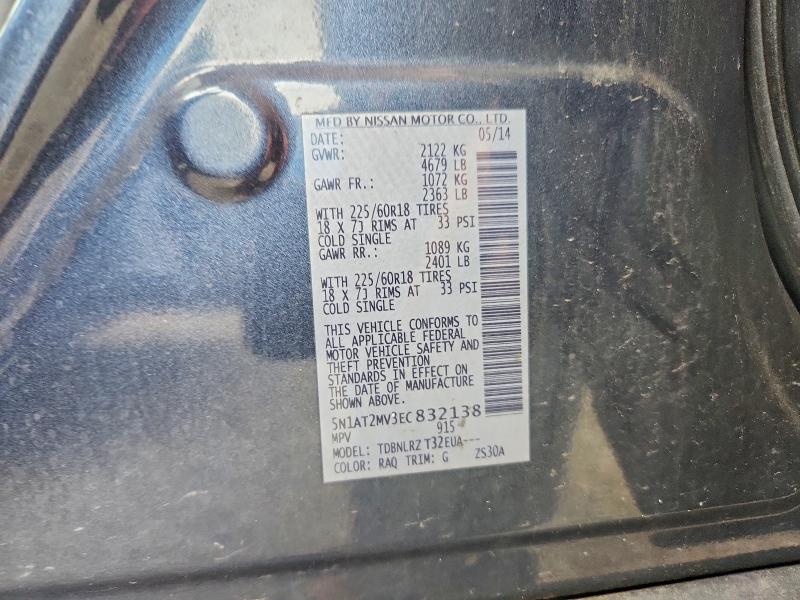 Продажа на аукционе авто 2014 Nissan Rogue, vin: 5N1AT2MV3EC832138, номер лота: 70504776
