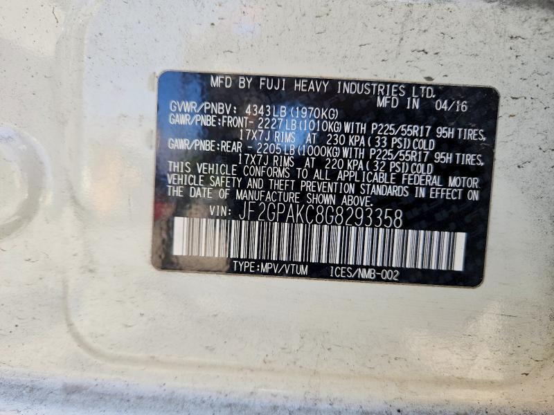 Aukcja sprzedaży 2016 Subaru Crosstrek, vin: JF2GPAKC8G8293358, numer aukcji: 69079326