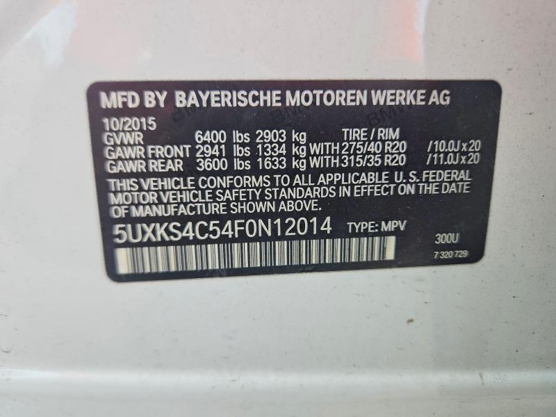 Aukcja sprzedaży 2015 Bmw X5, vin: 5UXKS4C54F0N12014, numer aukcji: 67241486