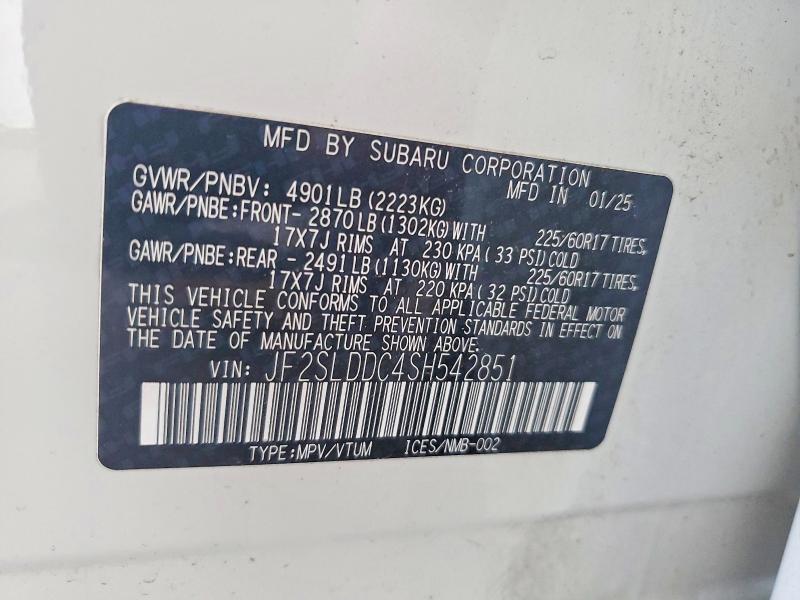 Продажа на аукционе авто 2025 Subaru Forester, vin: JF2SLDDC4SH542851, номер лота: 69642356