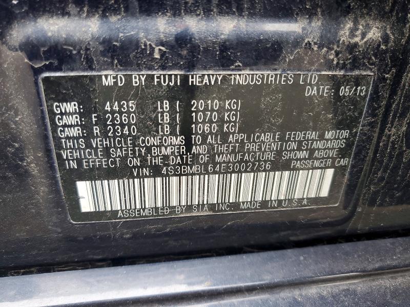 Aukcja sprzedaży 2014 Subaru Legacy, vin: 4S3BMBL64E3002736, numer aukcji: 68288626