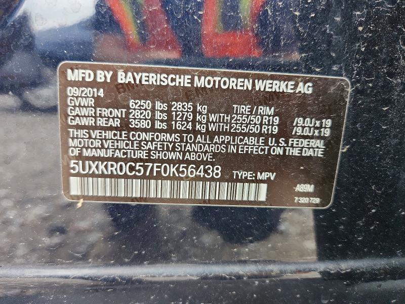 69820876 :رقم المزاد ، 5UXKR0C57F0K56438 vin ، 2015 Bmw X5 مزاد بيع