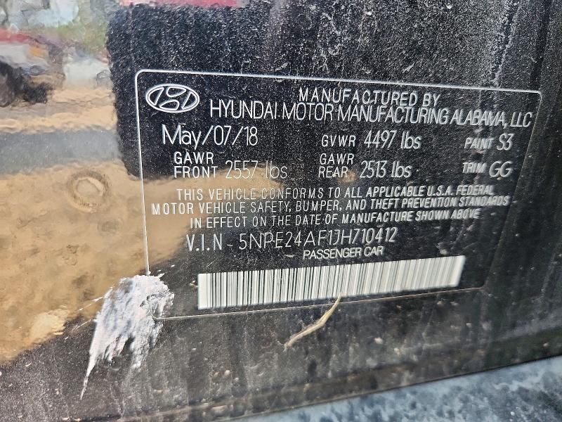 Aukcja sprzedaży 2018 Hyundai Sonata, vin: 5NPE24AF1JH710412, numer aukcji: 69320526