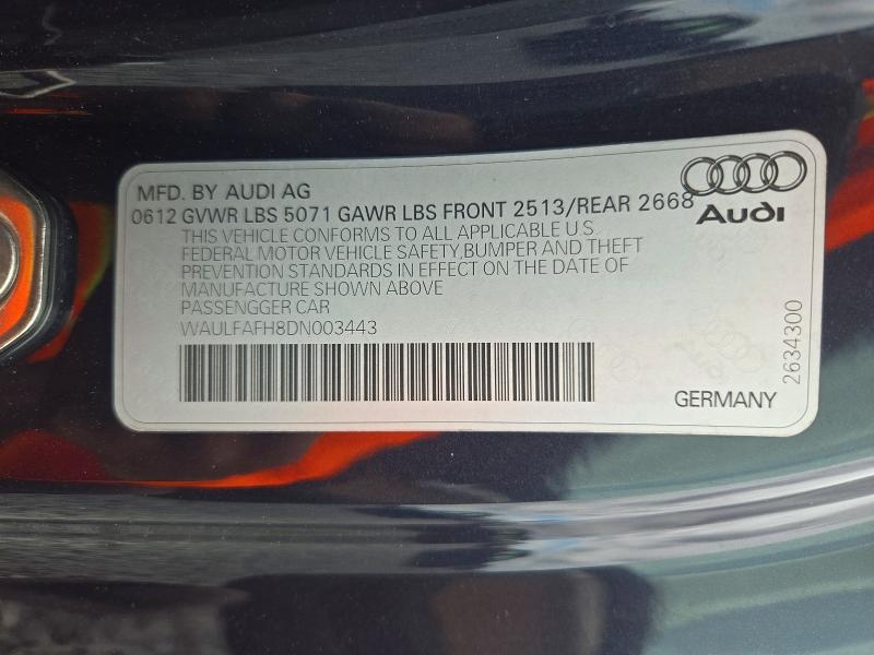 Продаж на аукціоні авто 2013 Audi A5, vin: WAULFAFH8DN003443, номер лоту: 70973406