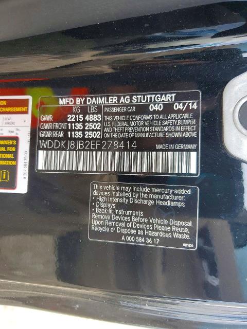 Продаж на аукціоні авто 2014 Mercedes-benz E, vin: WDDKJ8JB2EF278414, номер лоту: 69694596