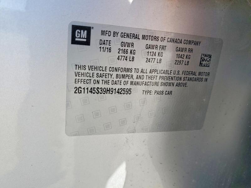 Aukcja sprzedaży 2017 Chevrolet Impala, vin: 2G1145S39H9142595, numer aukcji: 69426326