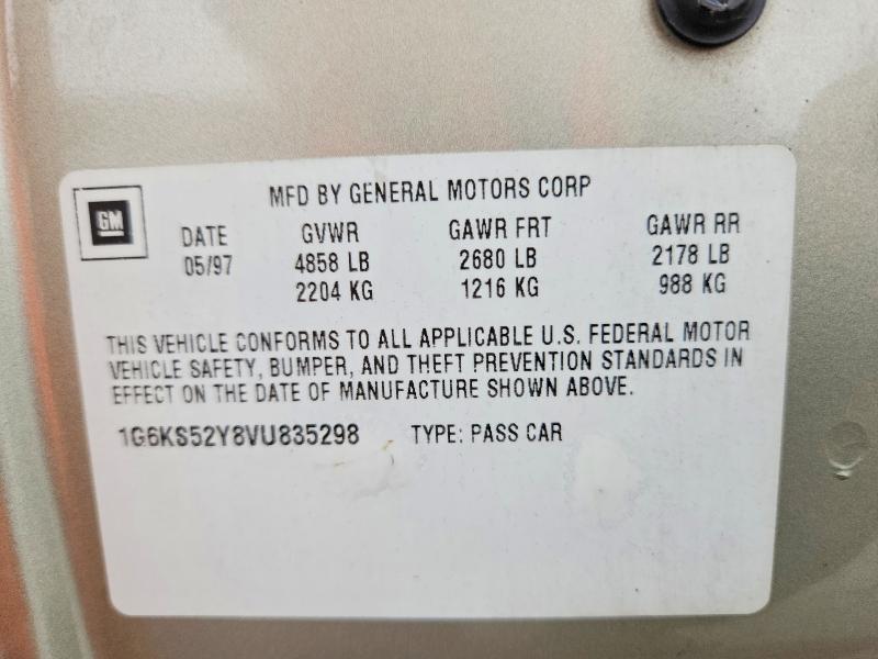 68329676 :رقم المزاد ، 1G6KS52Y8VU835298 vin ، 1997 Cadillac Seville مزاد بيع