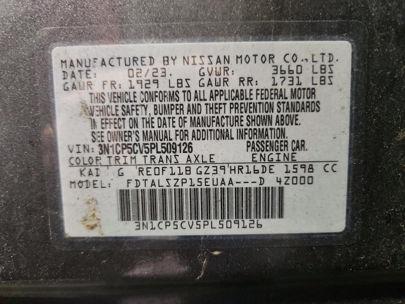Продаж на аукціоні авто 2023 Nissan Kicks, vin: 3N1CP5CV5PL509126, номер лоту: 70358436