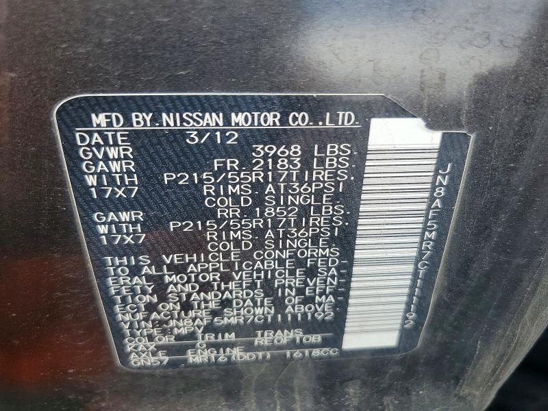 Продаж на аукціоні авто 2012 Nissan Juke, vin: JN8AF5MR7CT111192, номер лоту: 70669576