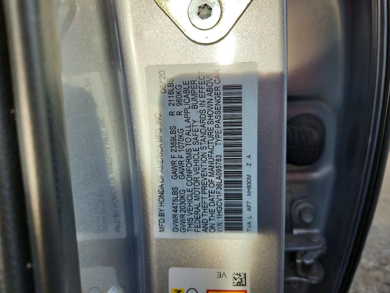 Продаж на аукціоні авто 2020 Honda Accord, vin: 1HGCV1F36LA095783, номер лоту: 70483396
