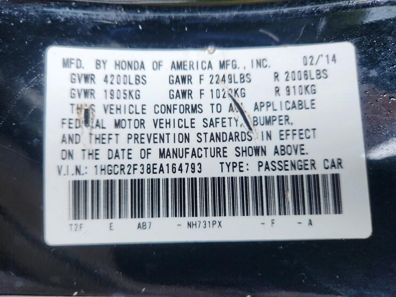 Продажа на аукционе авто 2014 Honda Accord, vin: 1HGCR2F38EA164793, номер лота: 68446846