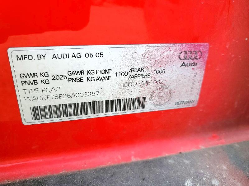 Aukcja sprzedaży 2006 Audi A3, vin: WAUNF78P26A003397, numer aukcji: 69134926