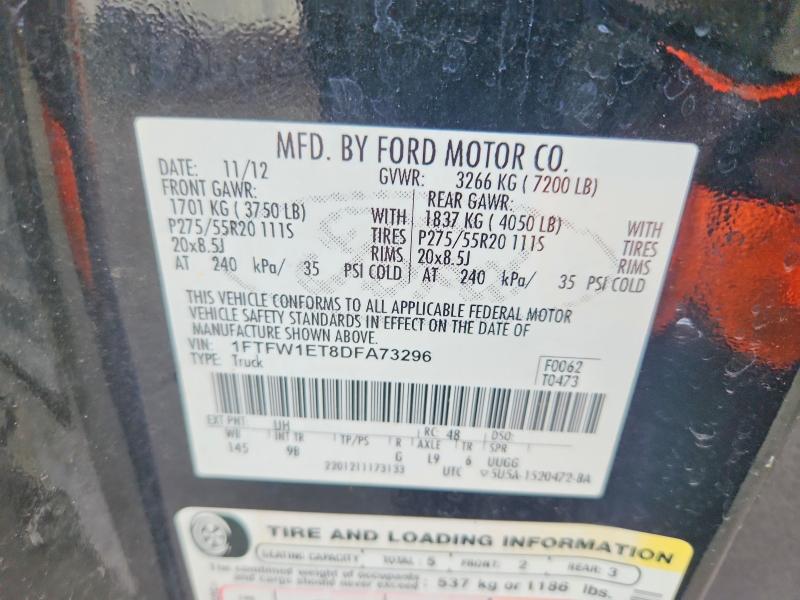 Aukcja sprzedaży 2013 Ford F150, vin: 1FTFW1ET8DFA73296, numer aukcji: 67248256