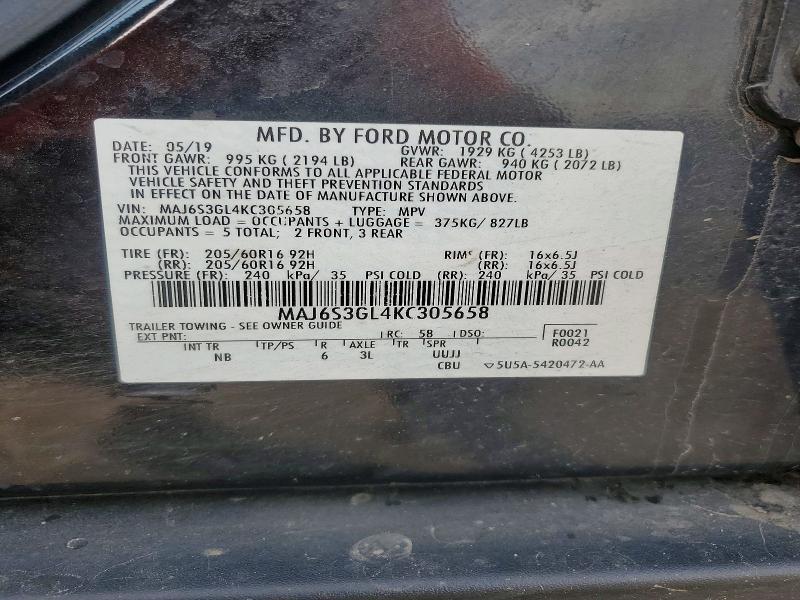 Продаж на аукціоні авто 2019 Ford Ecosport, vin: MAJ6S3GL4KC305658, номер лоту: 71176656