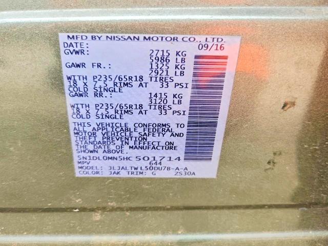 Продажа на аукционе авто 2017 Infiniti Qx60, vin: 5N1DL0MN5HC501714, номер лота: 67517256