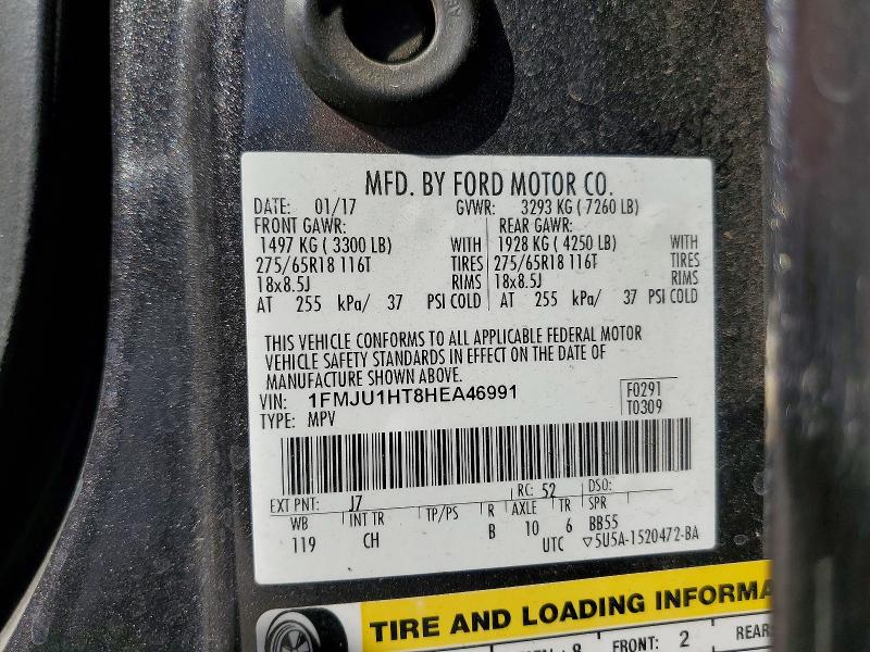 2017 Ford Expedition მანქანა იყიდება აუქციონზე, vin: 1FMJU1HT8HEA46991, აუქციონის ნომერი: 69113796